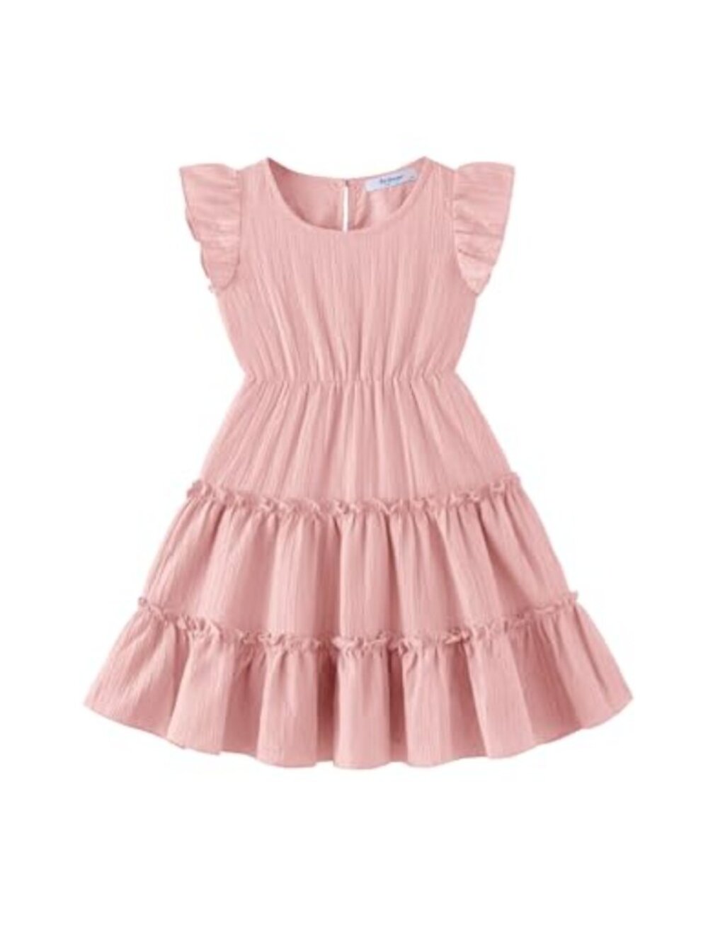 Toddler Girls Tiered Swing Dress Ruffle Sleeveless with Pockets